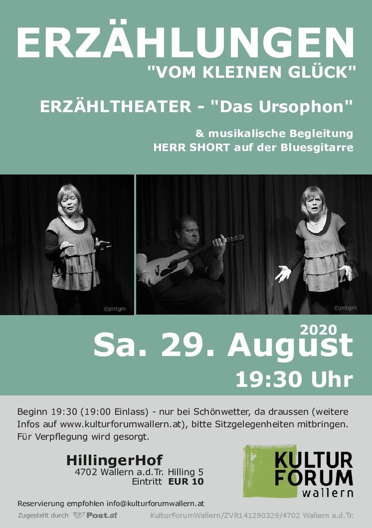 ABGESAGT – 29. August 2020 – Geschichten und Musik